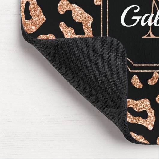 Glitter Leopard Print Muismat (Hoek)