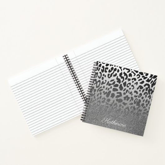 Glitter Leopard Print Notitieboek (Binnen)
