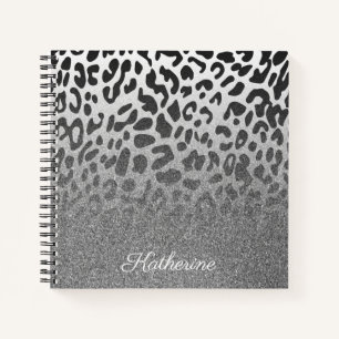 Glitter Leopard Print Notitieboek