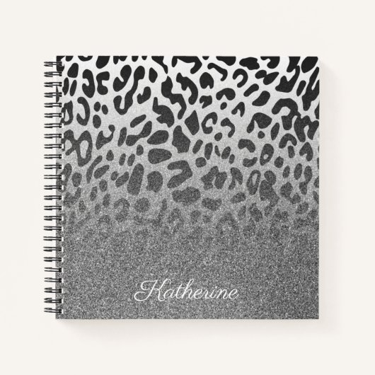 Glitter Leopard Print Notitieboek (Voorkant)