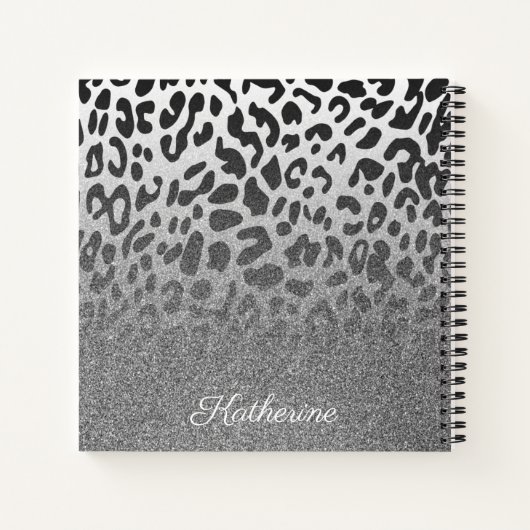 Glitter Leopard Print Notitieboek (Achterkant)