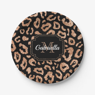 Glitter Leopard Print Papieren Bordje