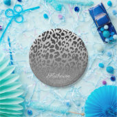 Glitter Leopard Print Papieren Bordje (Feest)