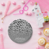 Glitter Leopard Print Papieren Bordje (Feest)