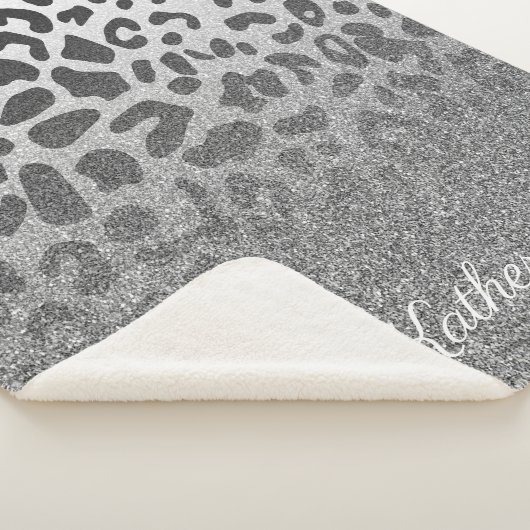 Glitter Leopard Print Sherpa Deken (3/4)