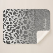 Glitter Leopard Print Sherpa Deken (Voorkant (horizontaal))