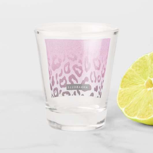 Glitter Leopard Print Shot Glas (Achterkant)