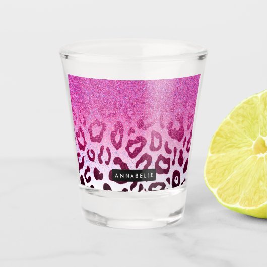 Glitter Leopard Print Shot Glas (Voorkant)