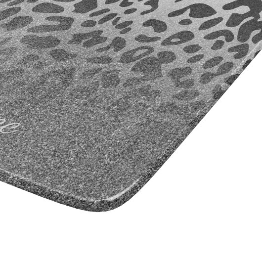 Glitter Leopard Print Snijplank (Hoek)
