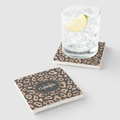 Glitter Leopard Print Stenen Onderzetter (Zijkant)