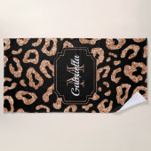 Glitter Leopard Print Strandlaken (Voorkant)