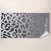 Glitter Leopard Print Strandlaken (Voorkant)