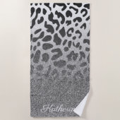 Glitter Leopard Print Strandlaken (Voorkant)