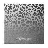 Glitter Leopard Print Tegeltje (Voorkant)