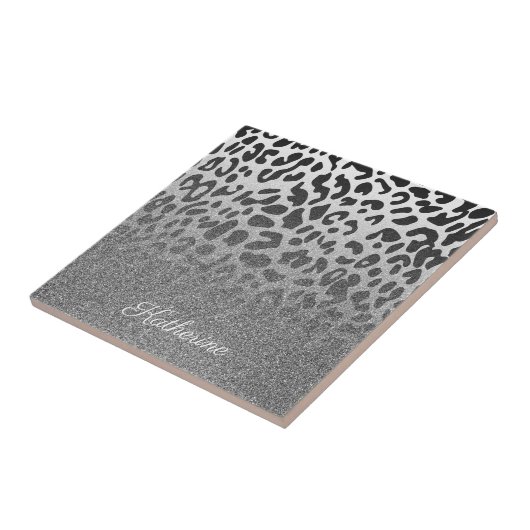 Glitter Leopard Print Tegeltje (Zijkant)