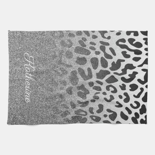 Glitter Leopard Print Theedoek (Horizontaal)