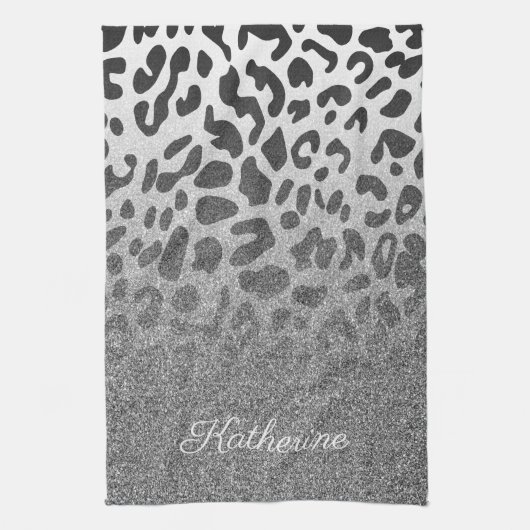 Glitter Leopard Print Theedoek (Verticaal)