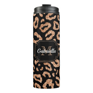 Glitter Leopard Print Thermosbeker