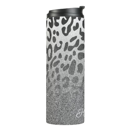 Glitter Leopard Print Thermosbeker (Gedraaid links)