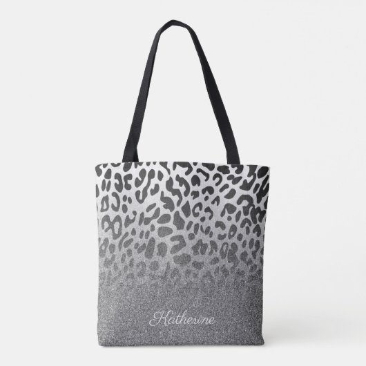 Glitter Leopard Print Tote Bag (Achterkant)