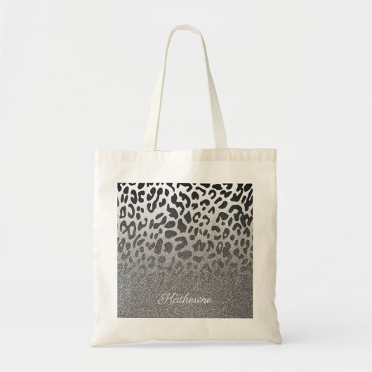 Glitter Leopard Print Tote Bag (Voorkant)