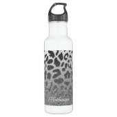 Glitter Leopard Print Waterfles (Voorkant)