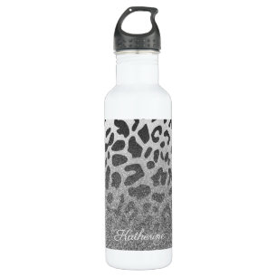 Glitter Leopard Print Waterfles