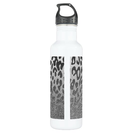Glitter Leopard Print Waterfles (Achterkant)