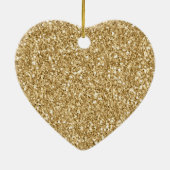Glitter Leopard-printer voor Girly Gold Peach Keramisch Ornament (Achterkant)