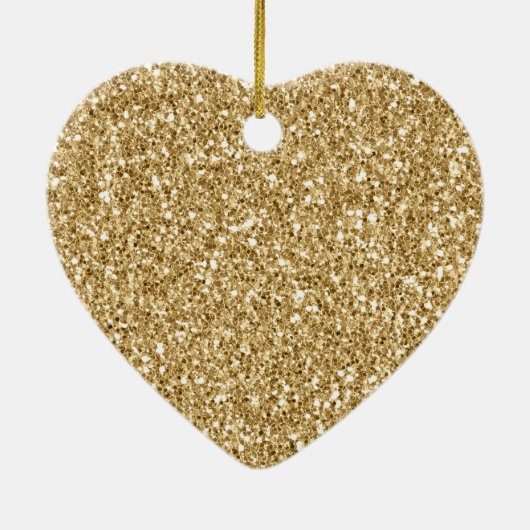 Glitter Leopard-printer voor Girly Gold Peach Keramisch Ornament (Achterkant)