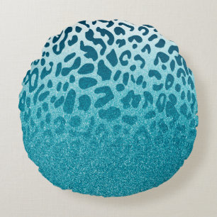Glitter Leopard Rond Kussen