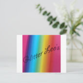 Glitter Leo's Briefkaart (Staand voorkant)
