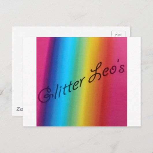Glitter Leo's Briefkaart (Voorkant / Achterkant)
