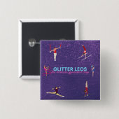 Glitter Leo's - De ultieme gymnastiekwinkel Vierkante Button 5,1 Cm (Voorkant /achterkant)