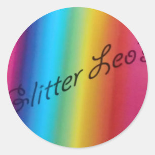 Glitter Leo's Ronde Sticker