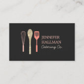 Glitter Lepel Whisk Spatel Logo Donkergrijs Visitekaartje (Voorkant)