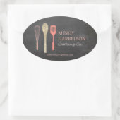 Glitter Lepel Whisk Spatel Logo op schoolbord Ovale Sticker (Tas)