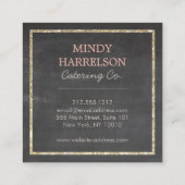 Glitter Lepel Whisk Spatel op Chalkboard Vierkante Visitekaartje (Achterkant)