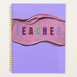 Glitter Leraar Kleurrijke Letters Planner
