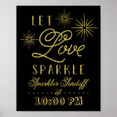 Glitter Let Love Sparkle | Sparkler Verzenden Poster (Voorkant)