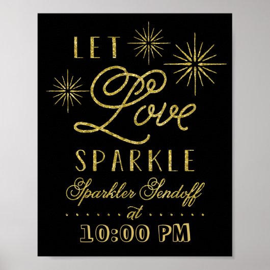 Glitter Let Love Sparkle | Sparkler Verzenden Poster (Voorkant)