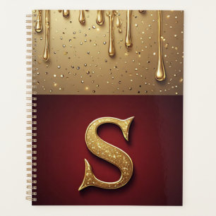 Glitter Letter S Luxe Drip Sparkle Bureaublad Stij Planner
