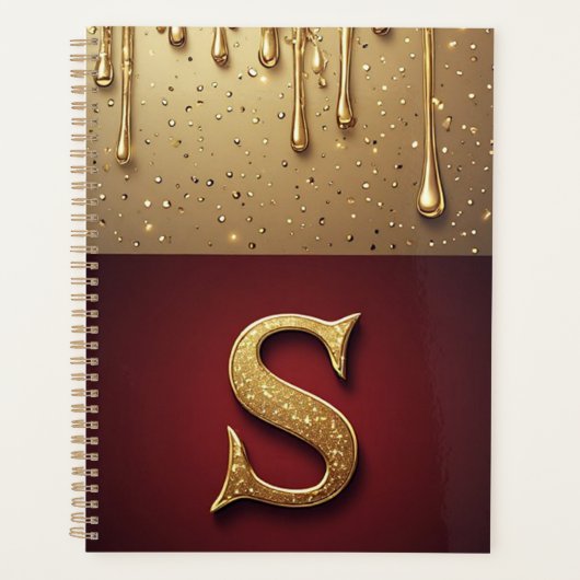 Glitter Letter S Luxe Drip Sparkle Bureaublad Stij Planner (Voorkant)