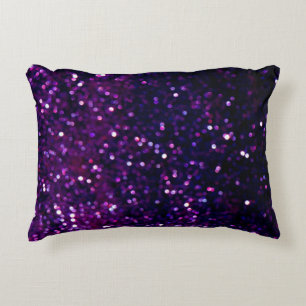 Glitter licht achtergrond paars en zwart accent kussen