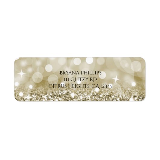 Glitter & Lichten Glamor Chic Golden Glam Etiket (Voorkant)