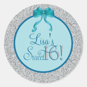 Glitter, lieve zestien party Stickers