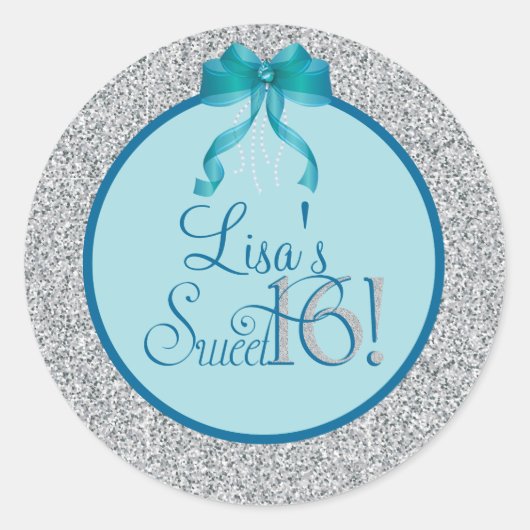 Glitter, lieve zestien party Stickers (Voorkant)