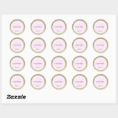 Glitter & Light Pink Weddenschap Ronde Sticker (Vel)