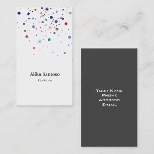 Glitter lijkt op Visitekaartje (Voorkant / Achterkant)