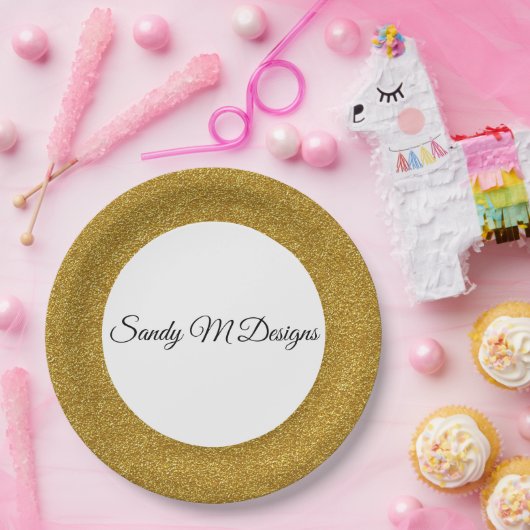 Glitter Lijst Afbeelding Jouw naam Squ personalise Papieren Bordje (Feest)